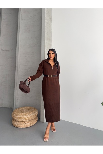 Lovely butik ROCHIE LUNGĂ DE TRICOTAGE CU FERMUAR PENTRU FEMEI