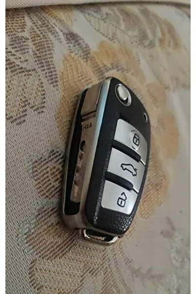 OEM Husă argintie cu inserții din piele pentru cheia flip Audi