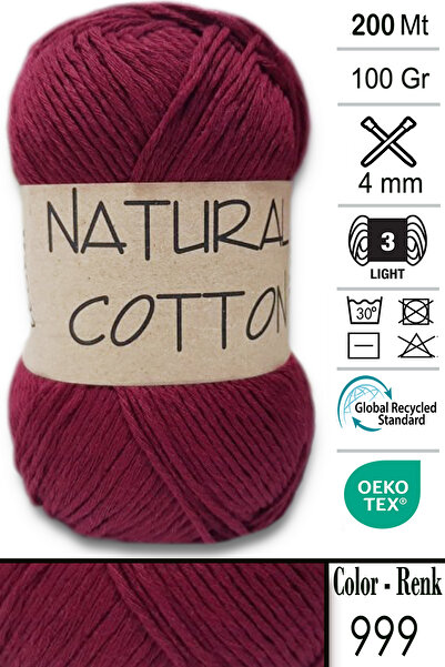Diva İplik Diva Line Diva Natural Cotton 999 Claret Red