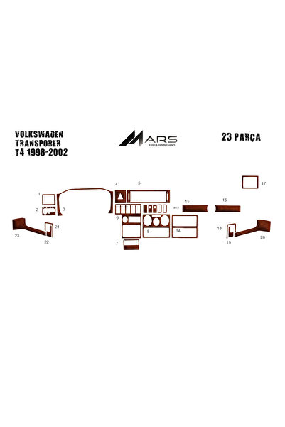 Marscockpitdesign غطاء كونسول توربيدو لفولكس فاجن ترانسبورتر تي 4 1998-2003 2...