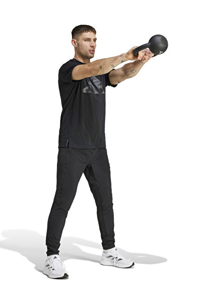 adidas IS6151 CAMO BIG LOGO T Siyah Erkek Yuvarlak Yaka Normal Kalıp T-Shirt