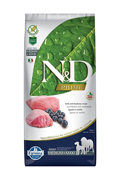 N&D Tahılsız Kuzulu&Yabanmersinli Orta-Büyük Irk Yetişkin Köpek Maması 12 Kg