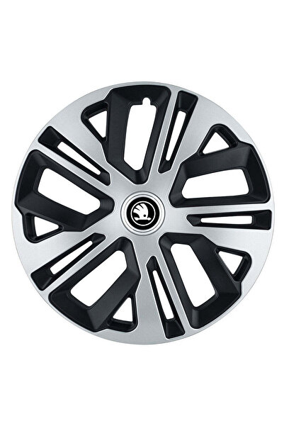 Autohelix MSA Set de 4 capace de roți Raven gri-negru 16R, pentru Skoda