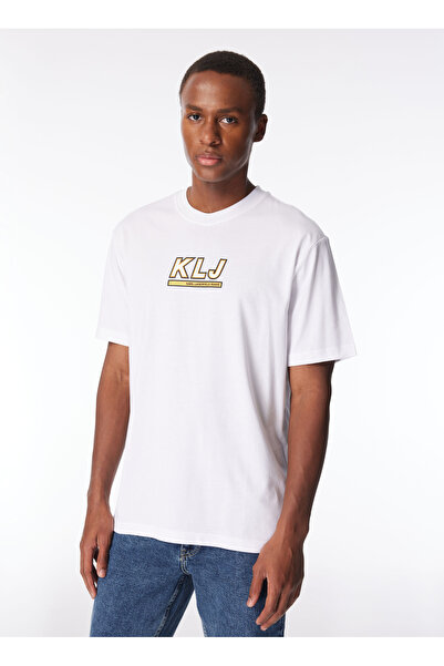 Karl Lagerfeld Jeans Bisiklet Yaka Beyaz Erkek T-Shirt 240D1701_KLJ REGULAR S...