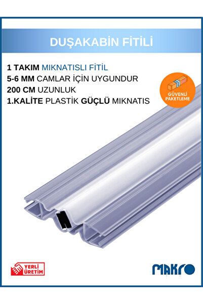 GLASSMAKRO Duşakabin Mıknatıslı Fitil - 200 cm