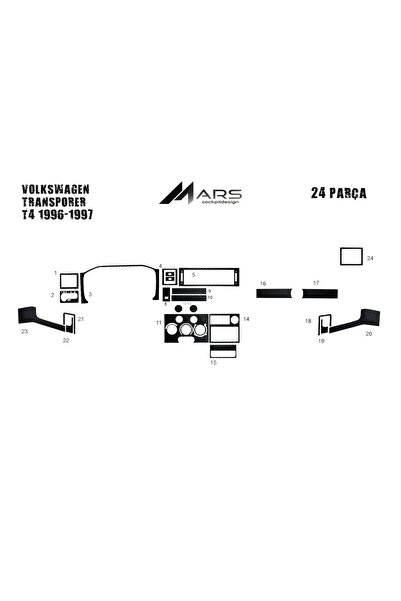 Marscockpitdesign غطاء كونسول توربيدو لفولكس فاجن ترانسبورتر تي4 1996-1998 24...