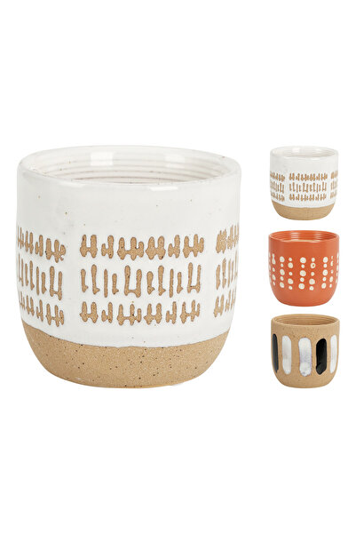 BOYNER EVDE Çok Renkli Saksı FLOWERPOT 110X110X105MM 3ASS