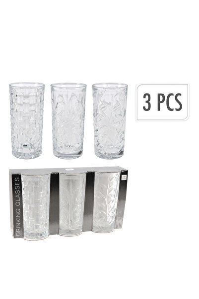 BOYNER EVDE Çok Renkli Bardak Seti Su-2 3'lü Dokulu 380 ml