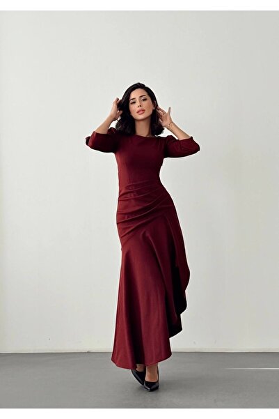 Nesil Γυναικείο φόρεμα με σχισμή στο κάτω μέρος, με βολάν, μακρύ, ειδική περίσταση, γάμος, αρραβώνας, αποφοίτηση