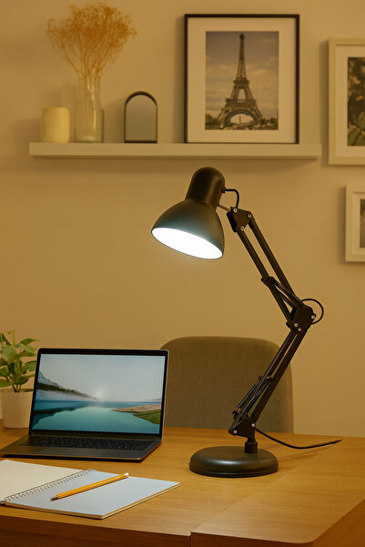 Genel Markalar Masa Lambası Siyah Ayarlanabilir Çok Fonksiyonlu Masa bağlantı...