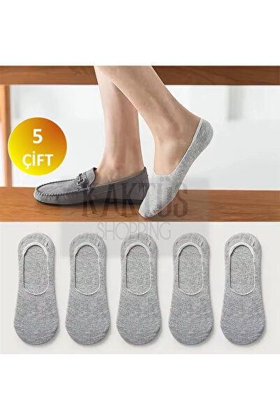 YASYAS 5 perechi de șosete de balerină din bumbac gri unisex