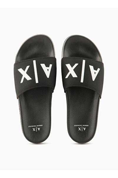 Armani Exchange Siyah-Beyaz Erkek Plaj Terliği XUP001