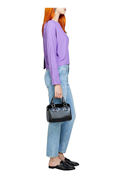 Sisley Pantaloni de damă cu talie înaltă, slim fit, albastru gheață 4W44576T6