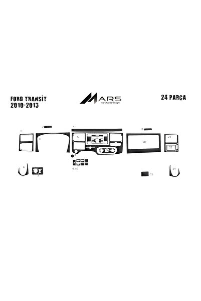 Marscockpitdesign فورد ترانزيت وحدة التحكم-توبيردو 2010-2014 22 قطعة