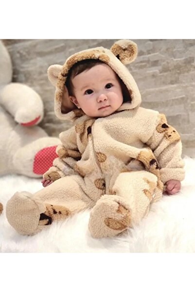 nevrankids Unisex Baby Welsoft Plush Jumpsuit Hooded Zippered Teddy Bear Winter Wear