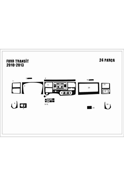 Marscockpitdesign Ford Transit Konsol-Torpido Kaplama 2010-2014 22 Parça
