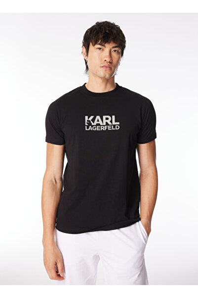 Karl Lagerfeld Bisiklet Yaka Siyah Erkek T-Shirt 755060542241