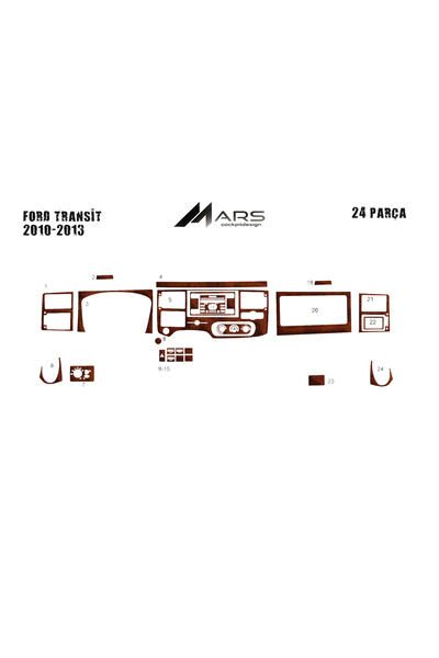 Marscockpitdesign فورد ترانزيت وحدة التحكم-توبيردو 2010-2014 22 قطعة