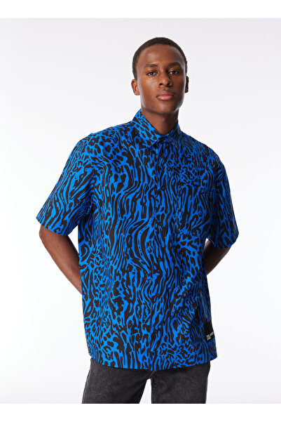 Karl Lagerfeld Jeans Normal Mavi Erkek Gömlek 240D1602_KLJ SSLV AOP SHIRT