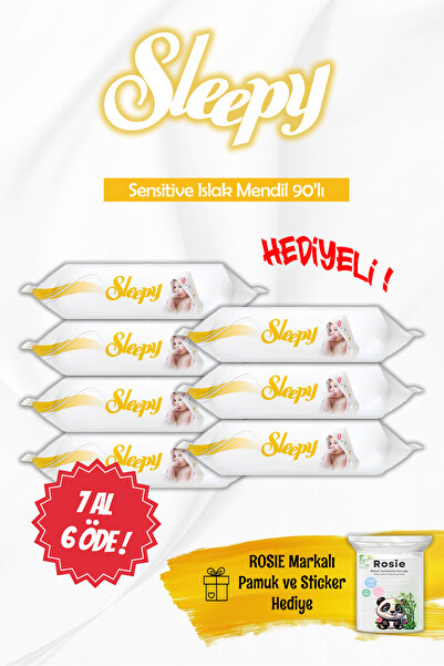 Sleepy Sensitive 90' lı Islak Mendil 7 AL 6 Öde Rosie Hediyeli