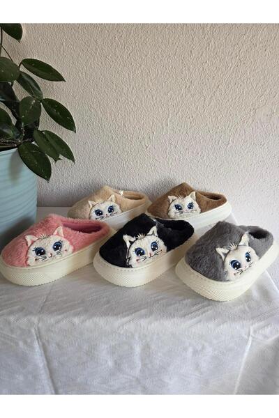 Benittokids Women's Cat Plush Comfortable Home Slippers 25Bnt133