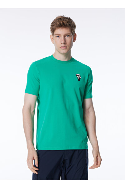 Karl Lagerfeld Bisiklet Yaka Yeşil Erkek T-Shirt 755023542221