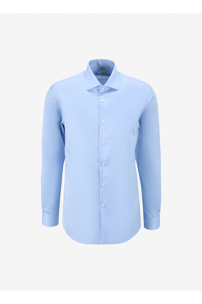 BROOKS BROTHERS Slim Fit İtalyan Yaka Mavi Erkek Gömlek BBSS24MSH028