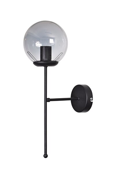 Modavize Atina Özel Salon - Mutfak - Cafe Tasarım Siyah Renk Gövde Füme Camlı Duvar Aplik