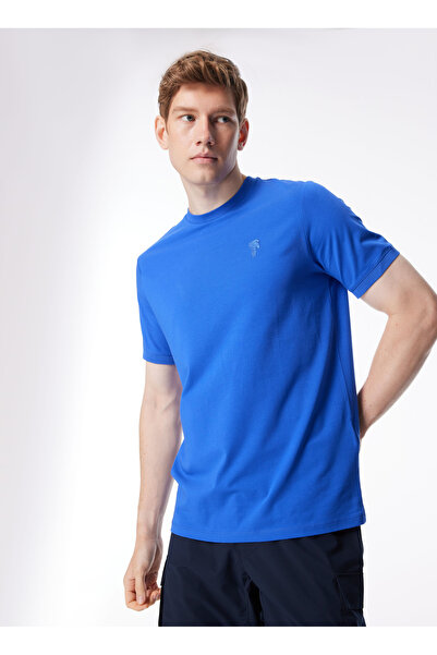 Karl Lagerfeld Bisiklet Yaka Mavi Erkek T-Shirt 755055542221