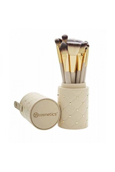 Bh Cosmetics مجموعة فرش مكياج ذهبية - 12 فرشاة