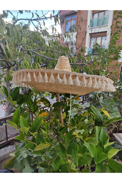 AKTEZ-EL قبعة مكسيكية أصلية كبيرة من القش