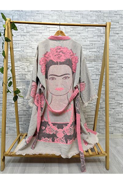 Befera Design Kimono de muselină 100% bumbac Frida cu model jacquard halat de baie caftan