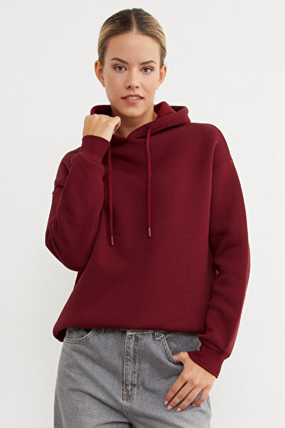 Fulla Moda Φούτερ με κουκούλα 3 νήματα Basic Oversize