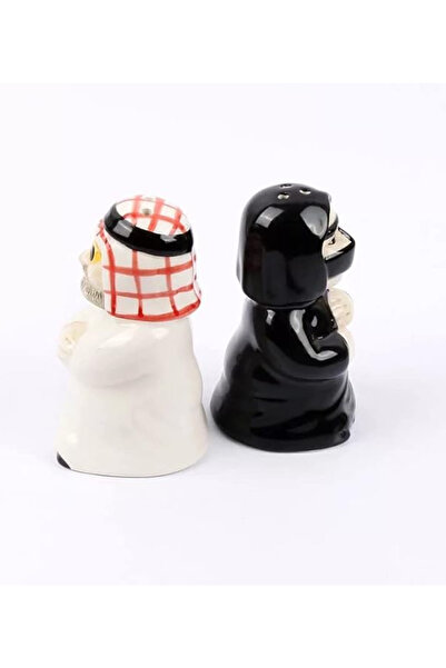 genernic Arab Man And Lady Figurine Salt And Pepper Shaker Black/White