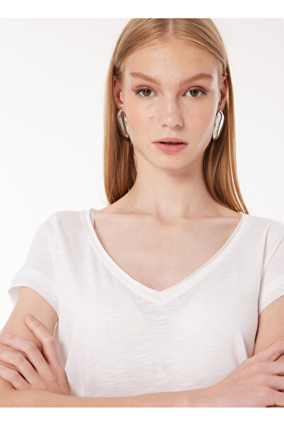Sisley Дамска тениска с V-образно деколте 3TNHL4007
