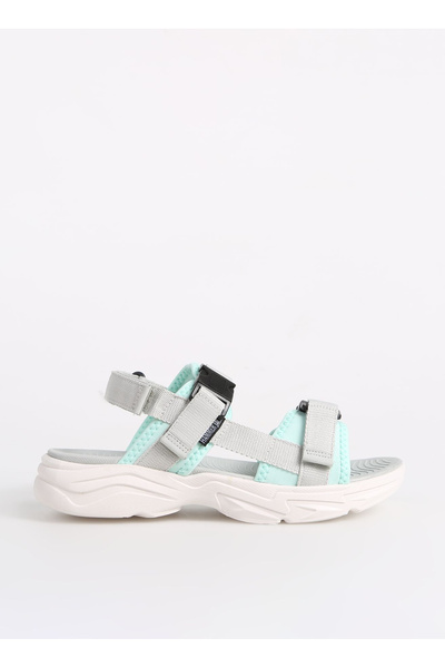 Hammer Jack Gray-Turquoise Women's Leather - Fabric Sandals Ladis Z Sandals