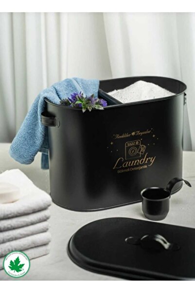 metalshop Bölmeli Metal Kapaklı Ölçekli Deterjanlık, Toz Deterjanlık, Banyo D...