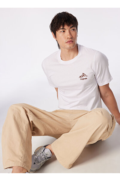 Jack & Jones Bisiklet Yaka Beyaz Erkek T-Shirt JORPORTE TEE SS CREW NECK EXC