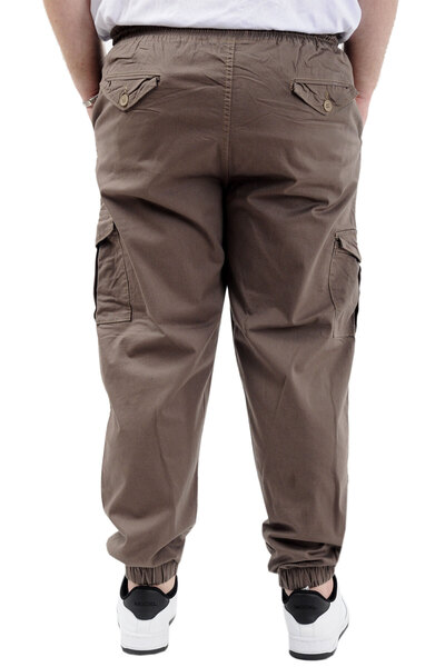 ModeXL Men's Linen Jogger Valencia 21911 - Plus Size, Earth Color Cargo