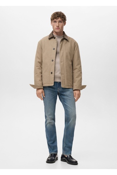 MANGO Man Jan jean Slim fit orta yıkama eskitilmiş