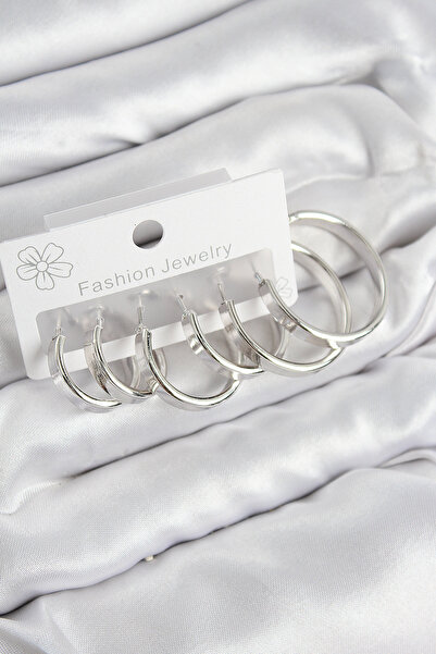 Skygo Brass Ring Model Silver Color Women's Set Earrings - Tj-Bkp11048