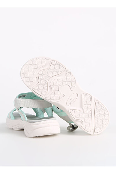 Hammer Jack Gri-Turkuaz Kadın Deri - Kumaş Sandalet LADIS Z SANDALET