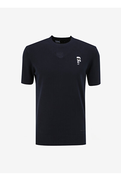Karl Lagerfeld Bisiklet Yaka Lacivert Erkek T-Shirt 655007542398