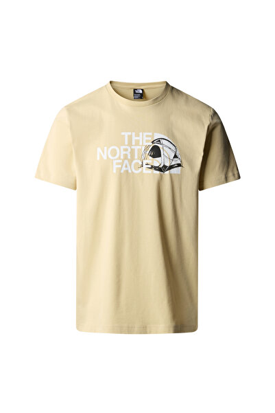 THE NORTH FACE Μπεζ ανδρικό μπλουζάκι με λαιμόκοψη με τύπωμα NF0A89543X41_GRAPHIC HALF DOME TEE