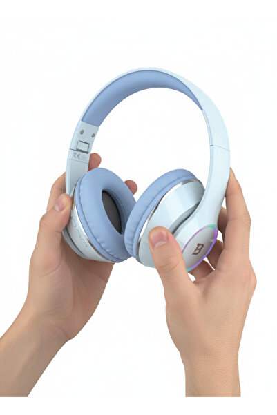 Tech&bello accessories Kablosuz Kulaküstü Siyah-Mavi Bluetooth Kulaklık Stereo-Mikrofon-aux Sd Kart HK-035