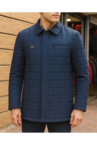 OKER معطف رجالي مبطن ذو ياقة عادية وكبيرة الحجم مع فرو من الداخل