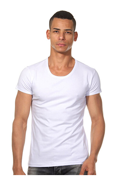 darkzone Bisiklet Yaka Beyaz Erkek T-Shirt DZN8502