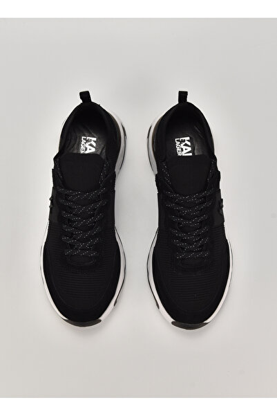 Karl Lagerfeld Siyah-Beyaz Erkek deri Sneaker BLAZE Monogram KC Knit Mix