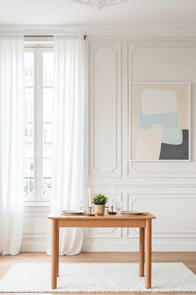 Woodenbend Bohem Masif Natural Ahşap Döşemeli Masa Sandalye Takımı 80x120 – İskandinav Bohem Tarzı Yemek Seti