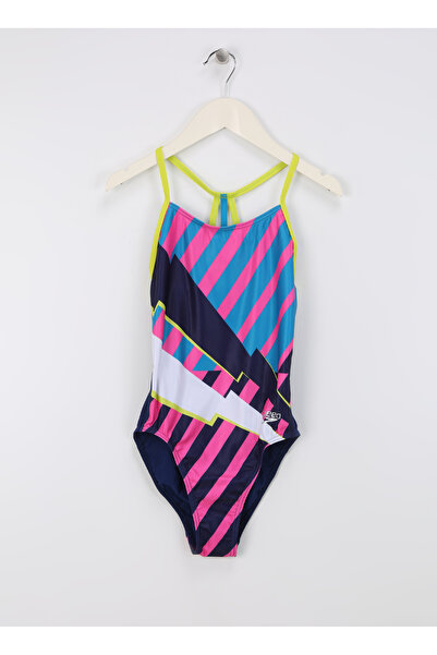 SPEEDO Детски бански костюм Plmt Lline Bk 1Pc Jf, син, 8-00350016630